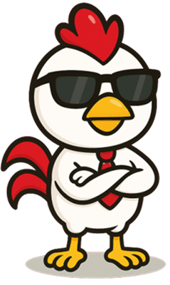 Cool chicken mascot
